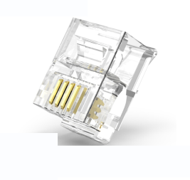 安普电话水晶头电话线接头4芯接口语音水晶头 电话水晶头