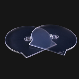国产光盘盒胶质透明pp光盘包收纳整理盒DVD \/CD半圆贴收纳盒 贝壳形光盘盒