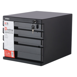 晨光 M＆G 四层桌面带锁文件柜资料收纳柜 ADM95297  （黑色）