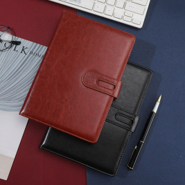 心河软皮带扣笔记本 A5 120页/本 25-66（黑色 棕色）