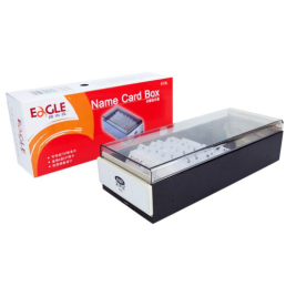 益而高名片塑料分类收纳盒818 L（颜色随机）大容量名片盒名片夹