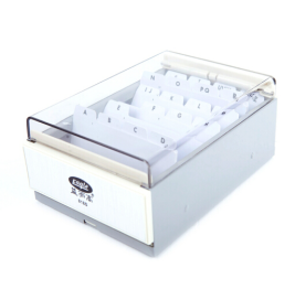 益而高名片塑料分类收纳盒818 S（颜色随机）大容量名片盒名片夹