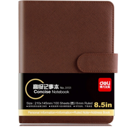得力 deli  活页笔记本 3151 A5 100页 （黑色 棕色）