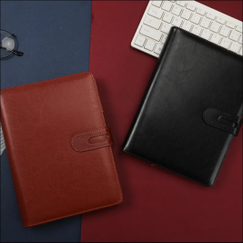 心河 仿皮活页笔记本 A5 92页（黑色 棕色）