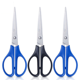 得力 deli 剪刀 0603 170mm (蓝色、黑色) 12把/盒 (颜色随机)