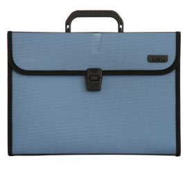 得力 deli 风琴包 A4 5555（蓝色、银色）