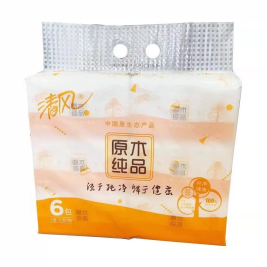 清风 Breeze 原木纯品抽取式面巾纸 软抽纸  T20808 三层 120抽/包 6包/提 8提/箱