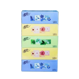 清风 Breeze 盒装面巾纸 盒装抽纸 B355 双层 130抽/盒 5盒/提 10提/箱