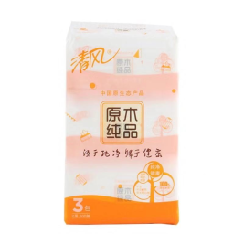 清风 Breeze 原木纯品抽取式面巾纸 软抽纸  T20808 双层 200抽/包 3包/提 16提/箱