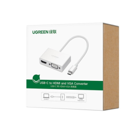 绿联 UGREEN Type-C转HDMI/VGA转换器 30843 USB-C扩展适配器转接头数据线 苹果MacBook华为Mate10接投影仪显示器