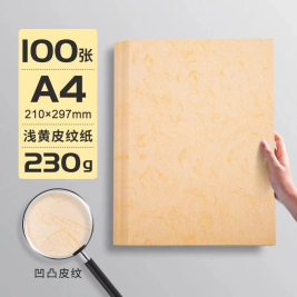世博  皮纹纸 A4 230g (浅黄色) 100张/包