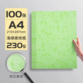 世博  皮纹纸 A4 230g (浅绿色) 100张/包