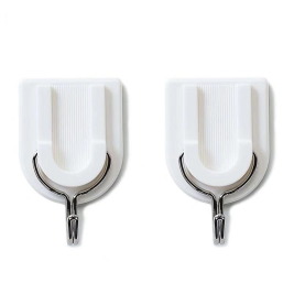 依美家  白色U型强力粘钩 挂钩 2个装 承重1.5kg