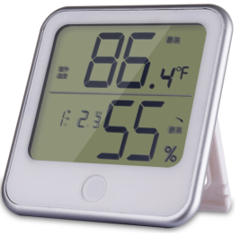 得力 deli 多功能电子款家用室内外温湿度计 8959 (白色)  温度计