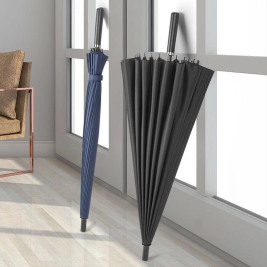 国产 长柄雨伞 16骨中号  直径106cm（黑色 藏青色 红色）颜色随机