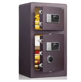 得力 deli 保险柜 双层 电子密码保险箱 高80cm 4081 酒红色