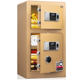 得力 deli 双层 指纹密码保险柜 高80cm 4108 金色