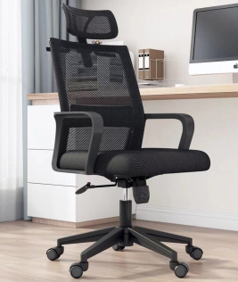 国产  办公网布椅 带头枕