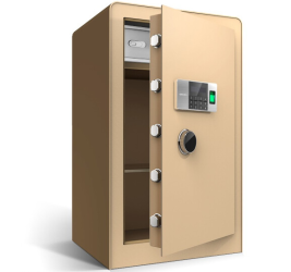 得力 deli 指纹密码保险柜 高80cm 4107 酒红色