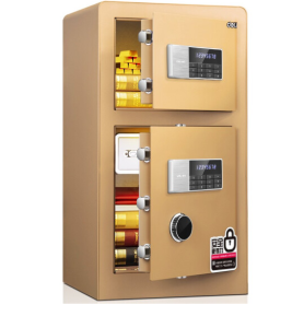 得力 deli 保险柜 双层 电子密码保险箱 高80cm 4081 金色