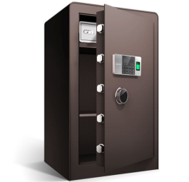 得力 deli 指纹密码保险柜 高80cm 4107 酒红色