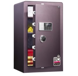 得力 deli 保险柜 电子密码保险箱 高80cm 4080 酒红色