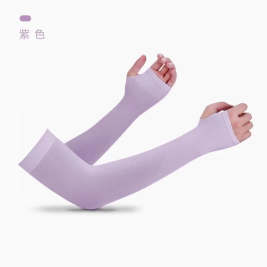 国产 防晒袖套露指版（紫色）