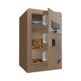 得力 deli 保险柜 电子密码保险箱 高60cm 33576 金色