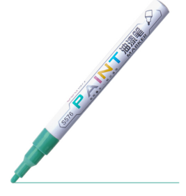 得力 deli 细杆油漆笔 签名签到标记号笔 DL-S576 绿色 12支/盒