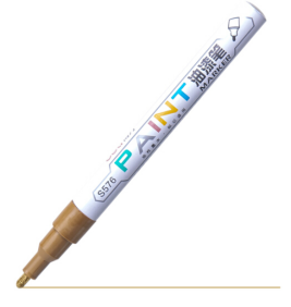 得力 deli 细杆油漆笔 签名签到标记号笔 DL-S576 金色 12支/盒