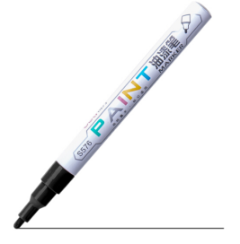 得力 deli 细杆油漆笔 签名签到标记号笔 DL-S576 黑色 12支/盒