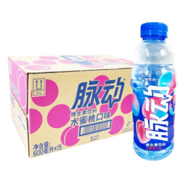 脉动 维生素饮料 600ml/瓶 15瓶/箱 (水蜜桃味)
