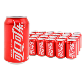 可口可乐 Coca'Cola 碳酸饮料 330ml/罐 24罐/箱（经典款）