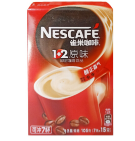 雀巢 Nestle 1+2速溶咖啡 15g/条，7条/盒