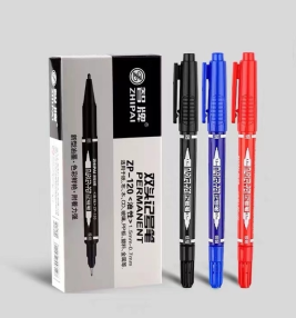 智牌  小双头记号笔 油性笔  ZP-120  10支/盒