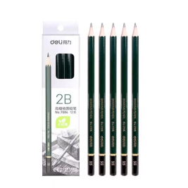 得力 deli 2B木质铅笔 六角杆铅笔 12支/盒 7084