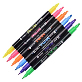 宝克（BAOKE）小双头荧光笔彩色 记号笔  MP492 （六色：黄色 绿色 橙色 粉色 蓝色 紫色）