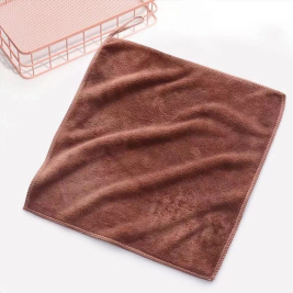 国产  纤维毛巾 抹布  方形 30*30cm （棕色）