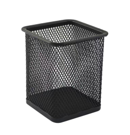 得力 deli 网状金属方形笔筒 9174