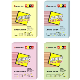 齐心 Comix  D5001 便利贴/便签纸/报事贴/易事贴/百事贴 颜色随机 12本装 76x51mm
