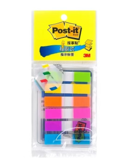 3M 透明塑料 指示标签 683-6CF 9.4*44mm*6 (荧光6色) 20页/条 6条/包