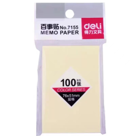 得力 deli 7155 便利贴/便签纸/报事贴/易事贴/百事贴  颜色随机 51x76mm