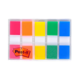 3M 透明塑料 指示标签 683-5CF 12*44mm*5 (荧光5色) 20页/条 5条/包