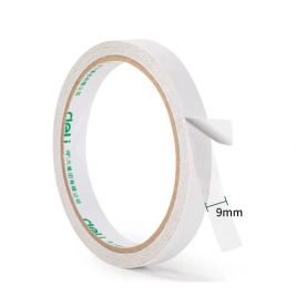 得力 deli 棉纸双面胶带 30400 9mm*10Y  32卷/袋