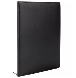 得力 deli 16K 112张大号商务皮面本 办公记事本笔记本子 黑色 3161