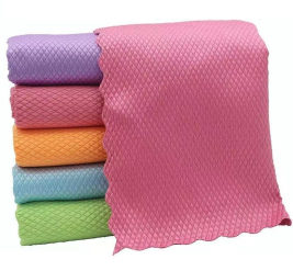 日通 鱼鳞抹布/毛巾 不留痕  50*40cm（颜色随机）