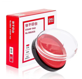 得力 deli 圆形快干印台 9863ES 红色