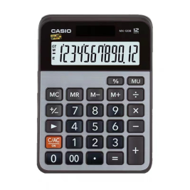 卡西欧 CASIO 12位数字显示金属面板办公计算器 MX-120B 小号