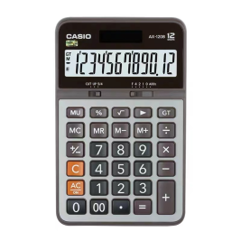 卡西欧 CASIO 12位数字显示金属面板办公计算器 AX-120B