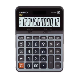 卡西欧 CASIO 12位数字显示金属面板办公计算器 DX-120B 中号